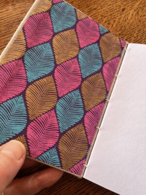 Carnet reliure copte losanges