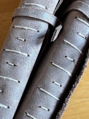 Carnet longstitch cuir marron type 2