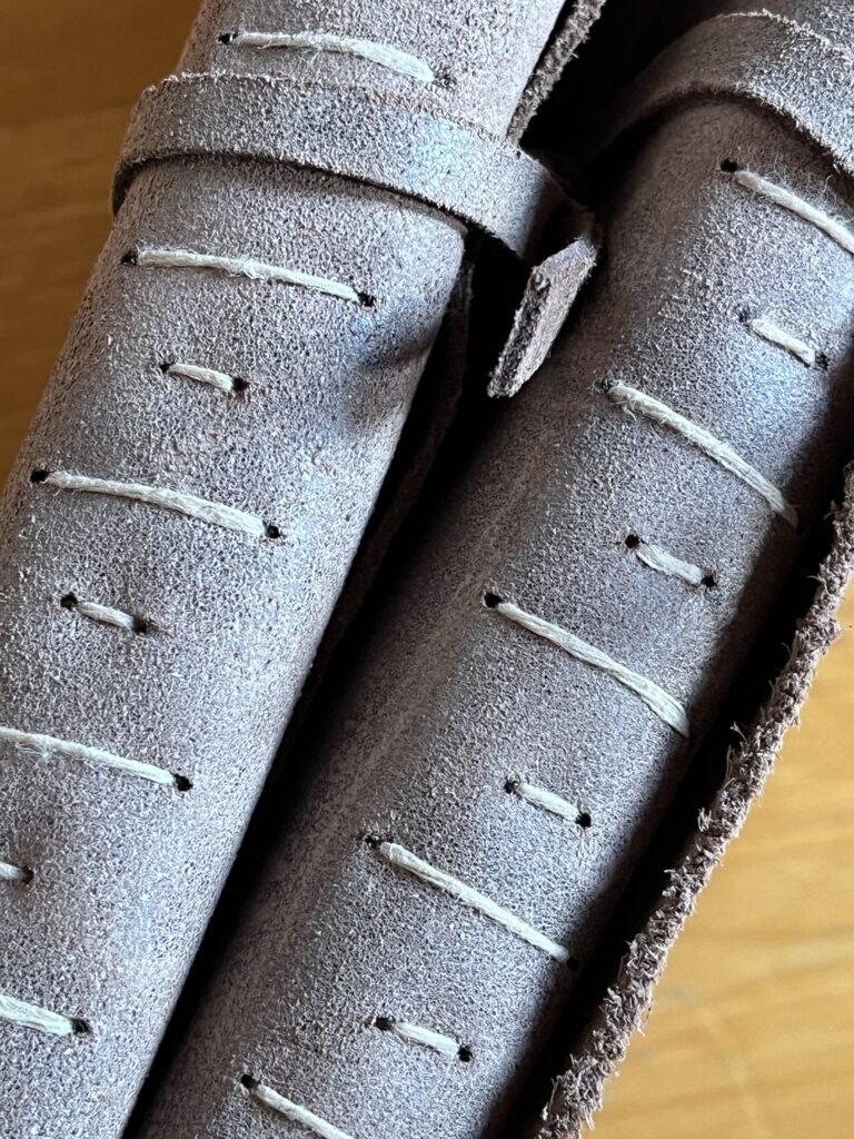 Carnet longstitch cuir marron type 2